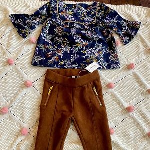 NWT! Janie and Jack blouse and pants set